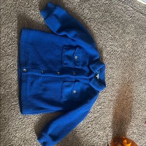 White Birch Royal Blue Textured Jacket